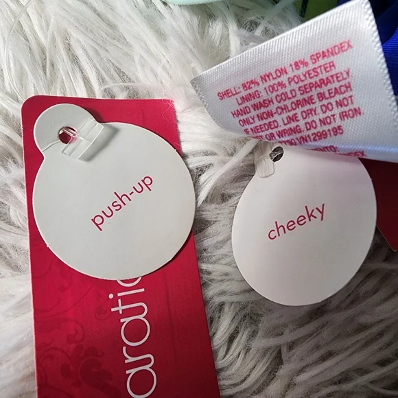 Green and Blue Colorblock Push-Up Cheeky Bikini Set - Picture 15 of 16